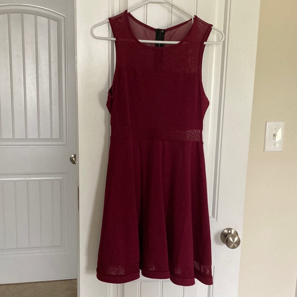 Express Burgundy Mesh Dress